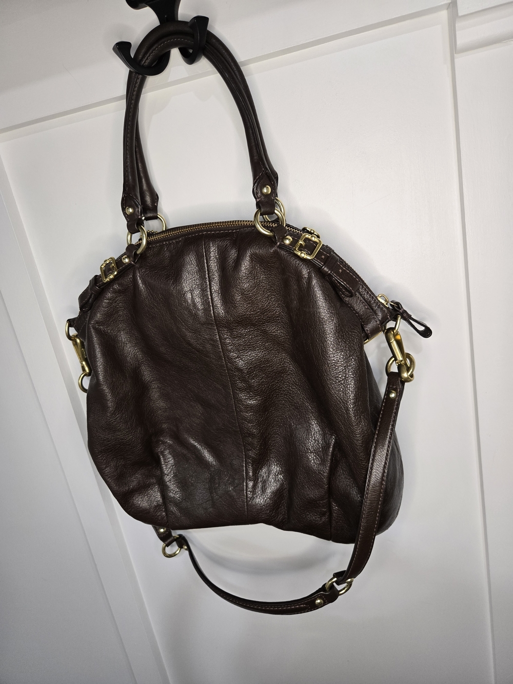 Coach Brown Leather Satchel with Shoulder Strap - Picture 10 of 13